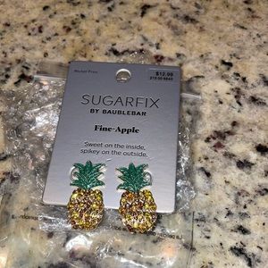 Fine-Apple Baublebar Earrings, gold with yellow and green